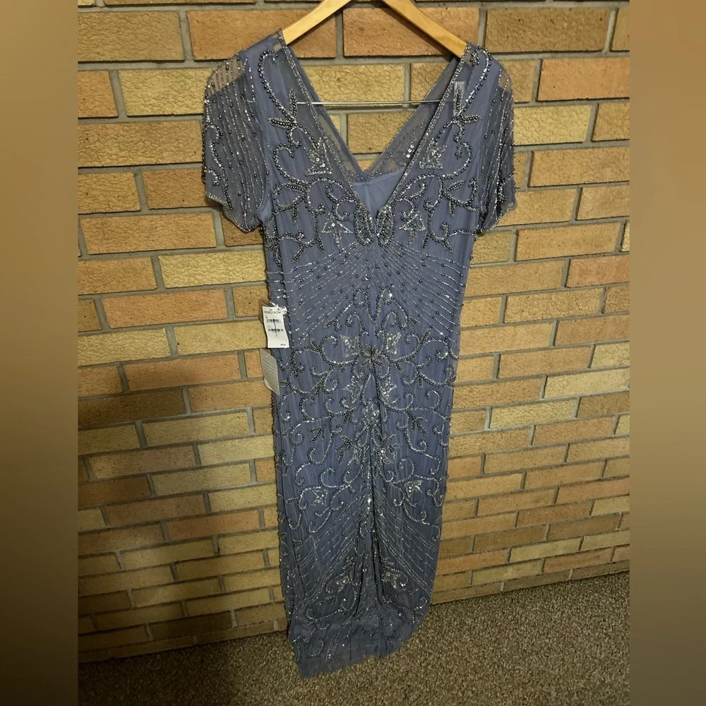 Pisarro Nights Lavender Beaded Midi Dress - Picture 5 of 9